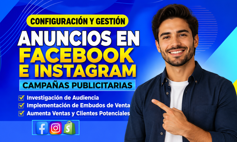 Configuraré y gestionaré tu campaña publicitaria en Facebook e Instagram.